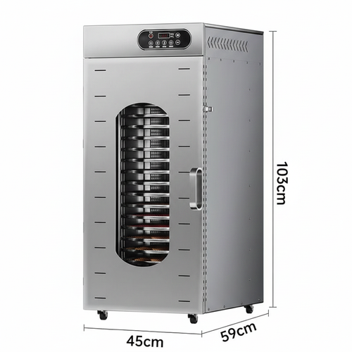 20-Layer Commercial Food Dehydrator Machine — Stainless Steel, Hot Air Circulation