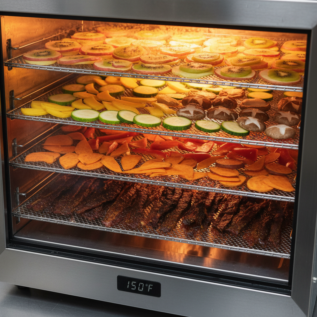 20-Layer Commercial Food Dehydrator Machine — Stainless Steel, Hot Air Circulation