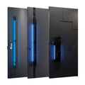 Smart LED Security Door — Matte Black with Blue Ambient Lighting & Digital Lock