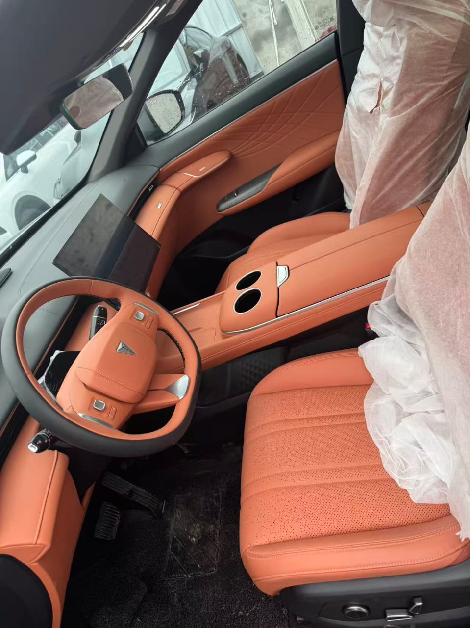 Avatr 07 Electric SUV — Space Grey with Burnt Orange Leather Interior