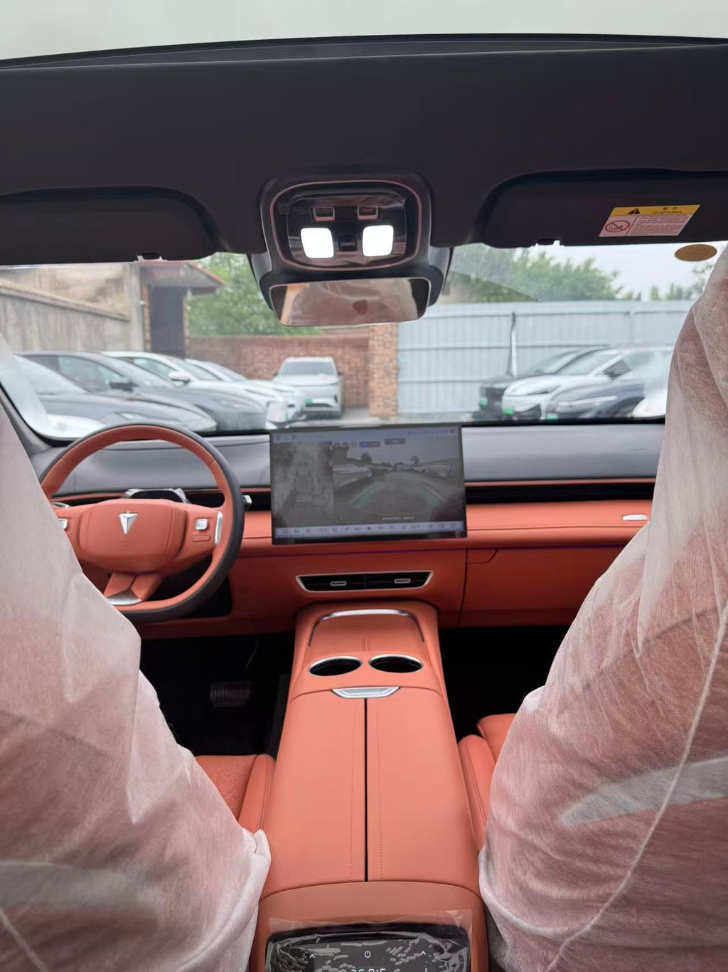 Avatr 07 Electric SUV — Space Grey with Burnt Orange Leather Interior